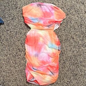 SHEIN Strapless Multicolor Dress